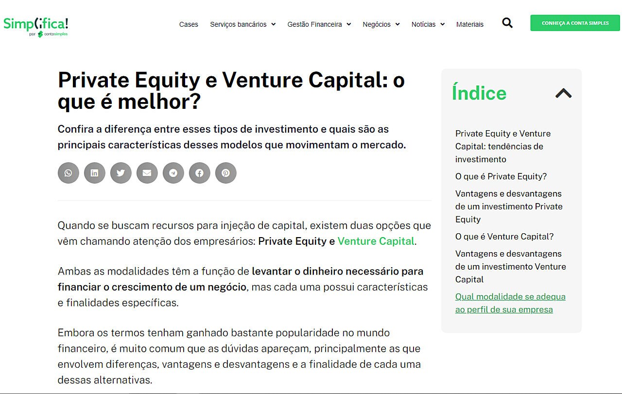 Private Equity e Venture Capital: o que  melhor?